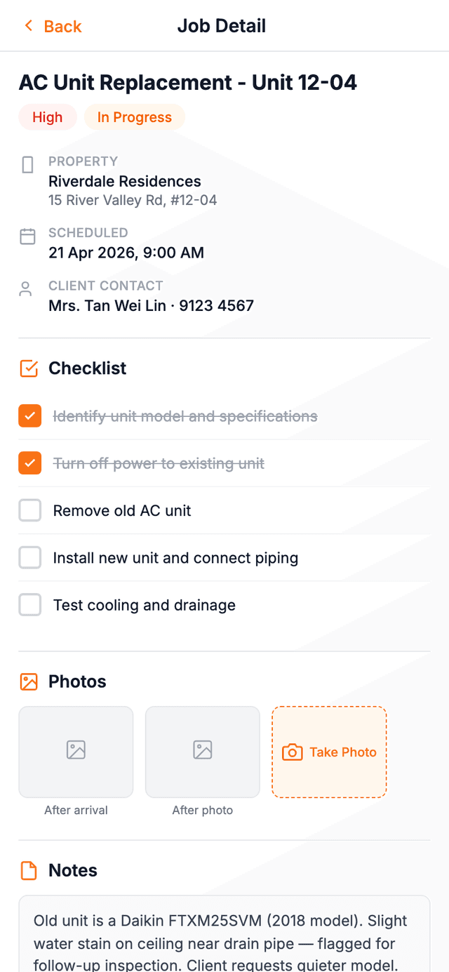 Mobile worker interface
